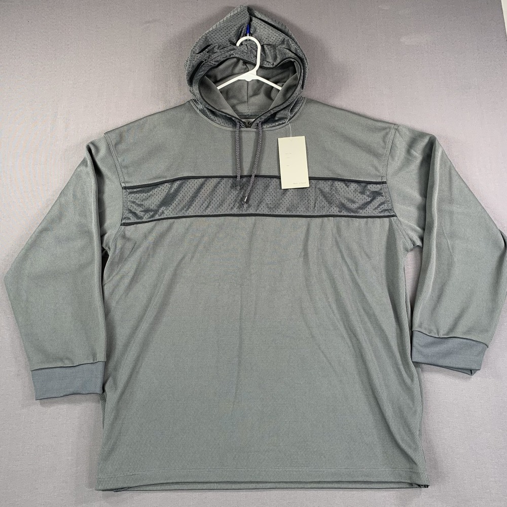 Gemini Sportswear Hoodie Mens 3XL Gray Mesh Pullover Athletic Hooded Sweatshirt‎